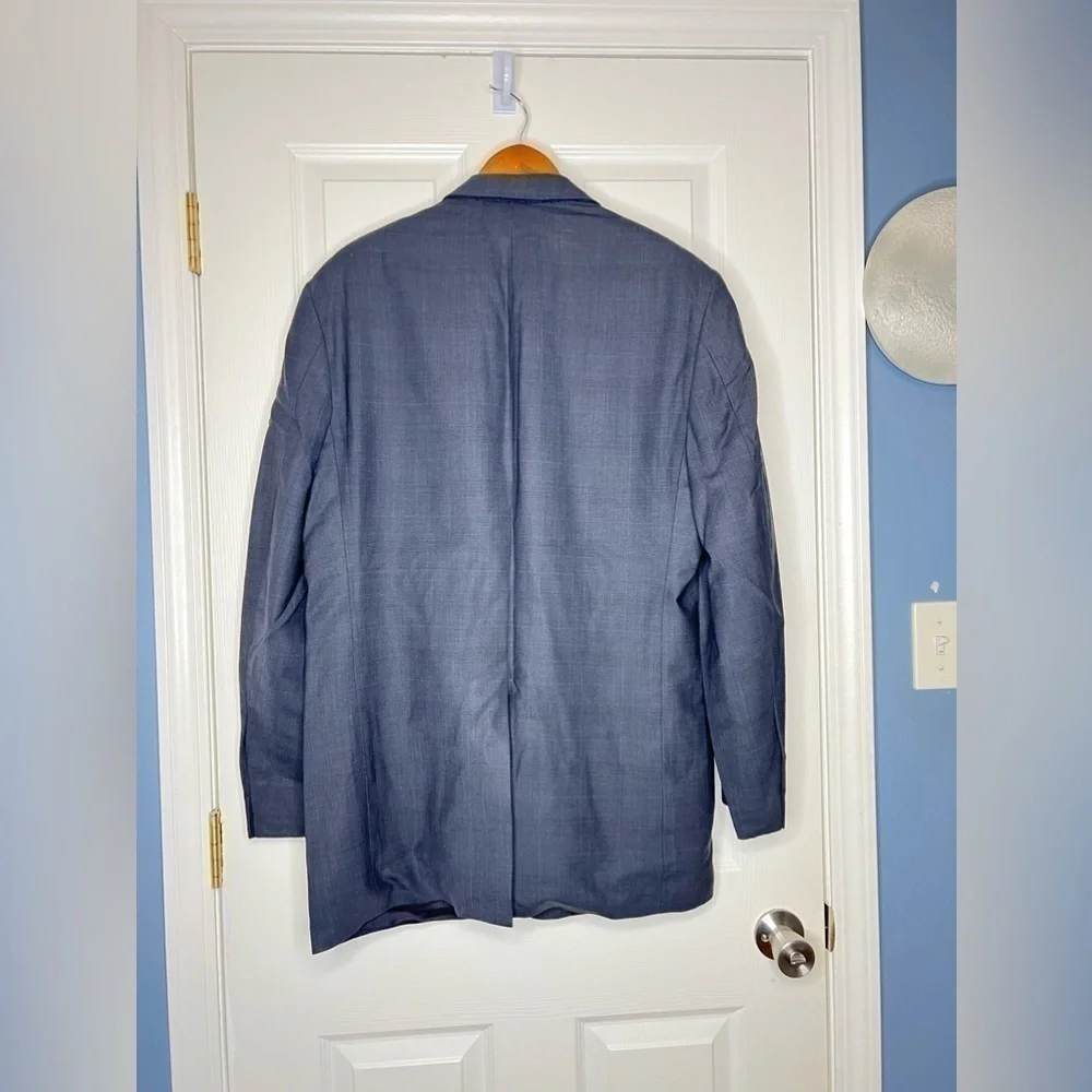 Brooks Brothers 346 Mens 42L Blue Plaid Wool Suit Jacket Blazer Sport Coat 42 L